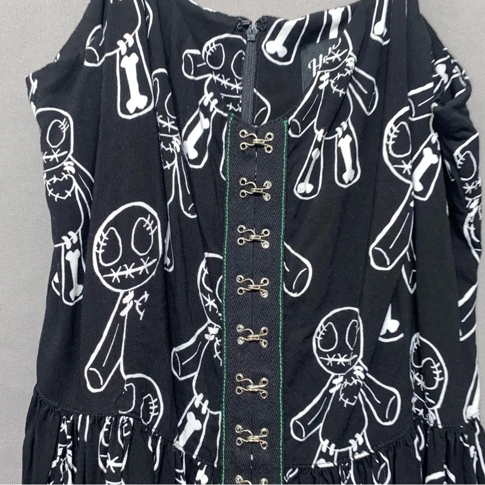 Hell Bunny Voodoo Doll Midi Dress Black and White Women's Dress - Picture 7 of 13